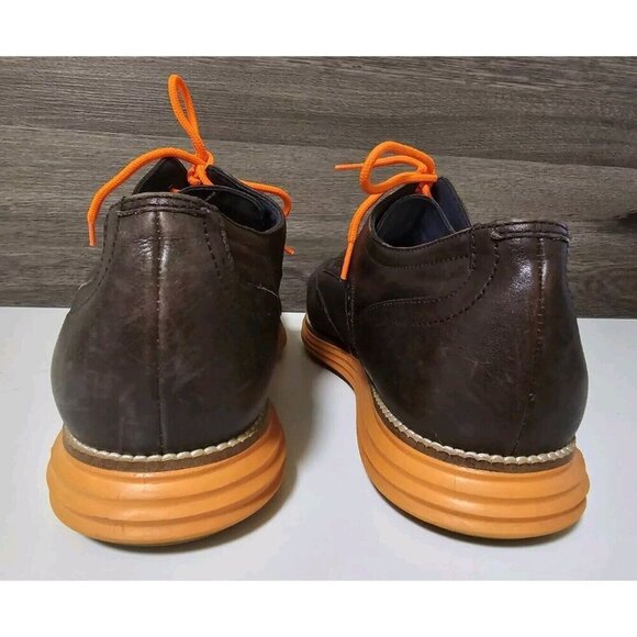 Cole Haan Mens Size 11.5 Original Grand Wingtip Oxford Java-Tumeric Brown Orange - Picture 3 of 7